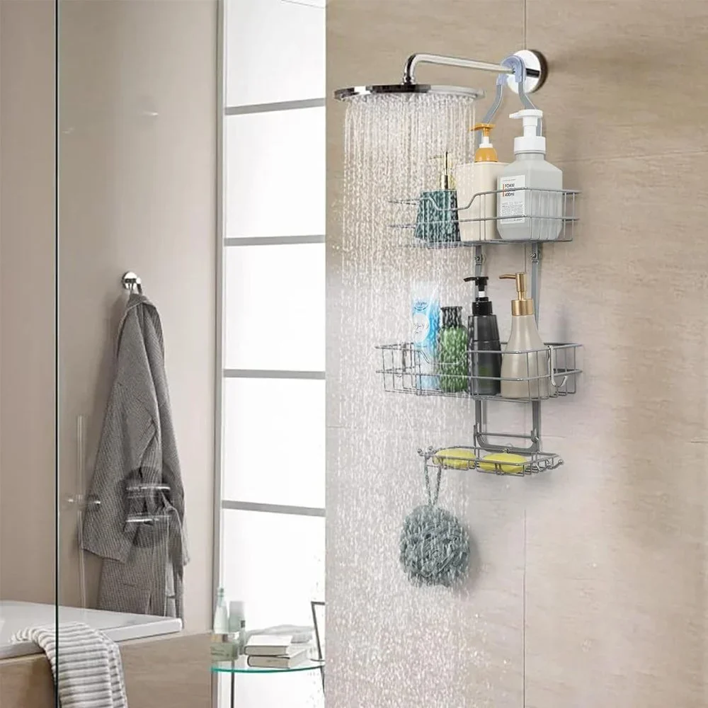 Hanging Shower Organizer for Bathroom, Over Head Shower Caddy